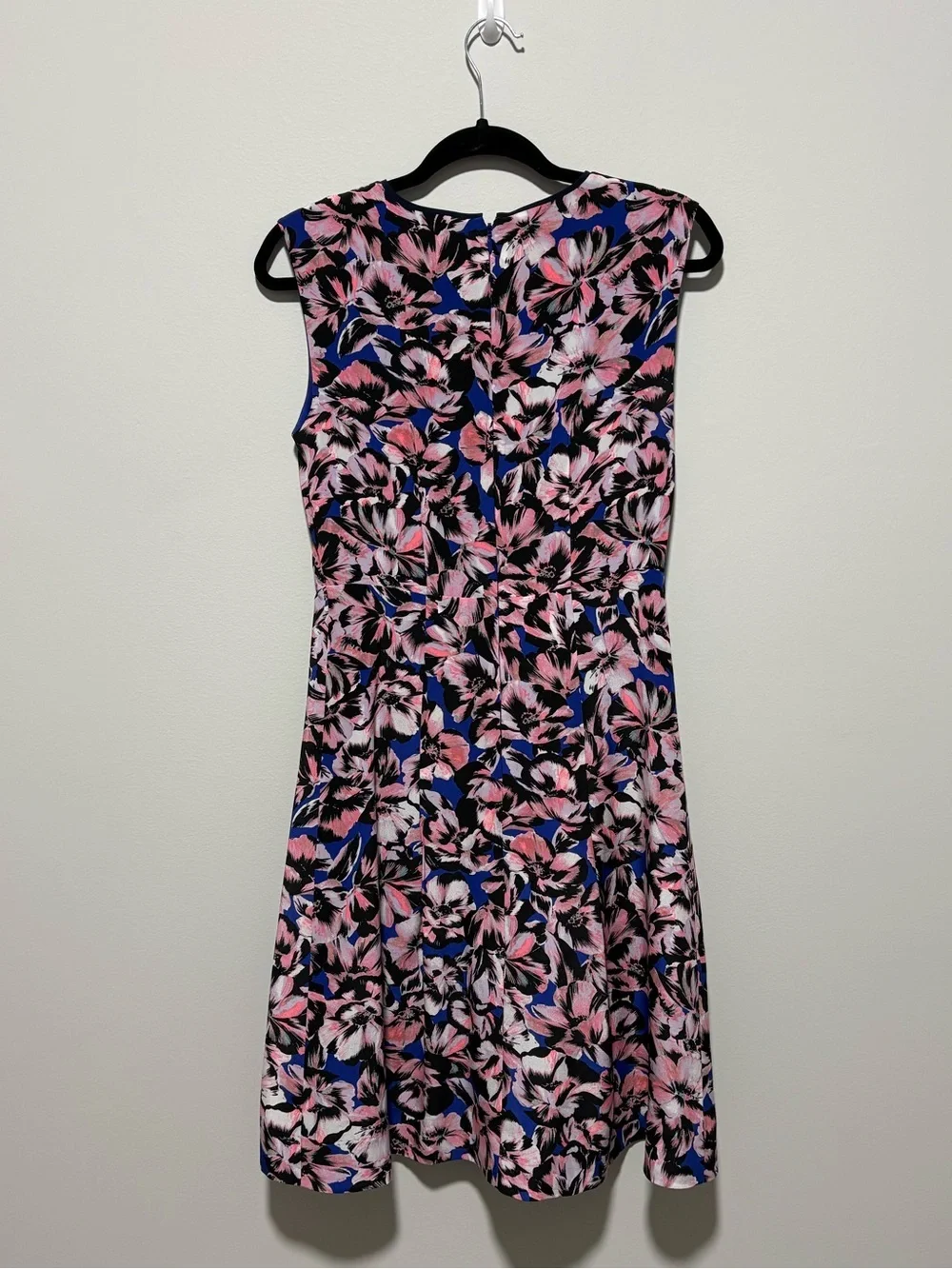 J.Crew 100% Silk Floral Fit & Flare Dress Blue Pink Sleeveless Size 4